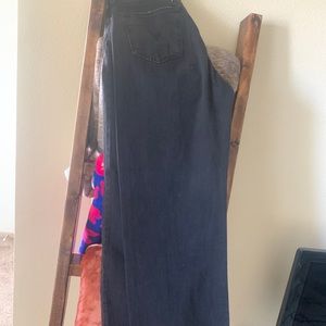 Black Levi Ribcage Wide Leg Jeans